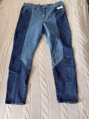 GAP Light and Medium Blue Colourblock Denim Jeans | Skinny High Rise Size 33 R